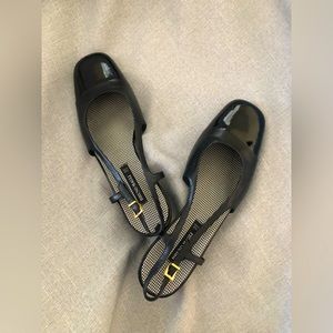 Bruno Magli Black Low Heel with Patent Toe